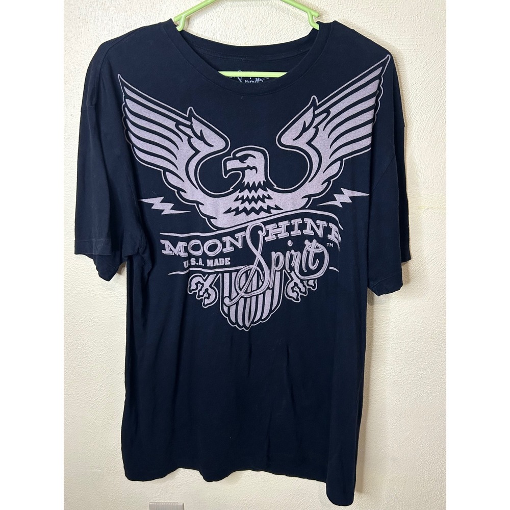 Moonshine Spirit Brad Paisley Mens Large Black Eagle‎ Graphic T-Shirt Cotton Tee